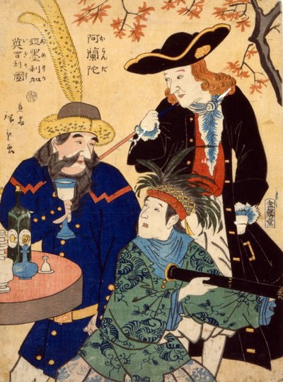 Oranda, Amerika, Igirisu door Utagawa II Hiroshige