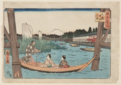 Ōhashi, Nakazu, Mitsumata door Utagawa II Hiroshige