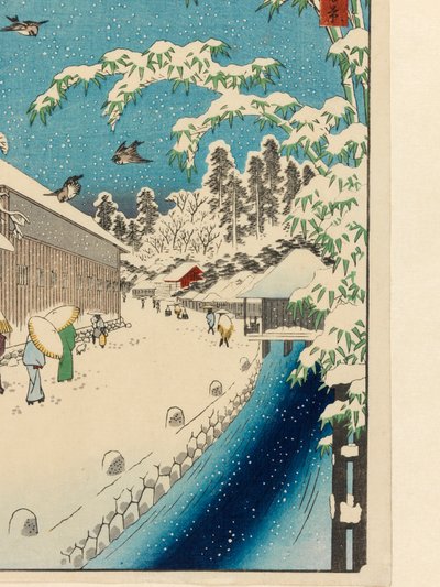 Atagoshita en Yabu Lane (Atagoshita Yabukôji), voor 1858 door Utagawa I Hiroshige