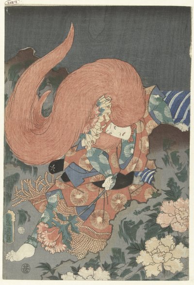 Acteur als leeuwendanser door Utagawa Kunisada (I)
