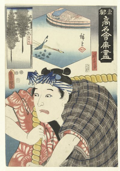Acteur als werkman door Utagawa Kunisada (I)