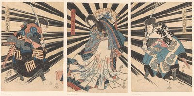 De acteurs Nakamura Utaemon IV, Onoe Kikugoro III en Ichikawa Ebizo V. door Utagawa Kunisada (I)