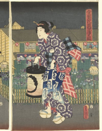 Irissen in volle bloei door Utagawa Kunisada (I)