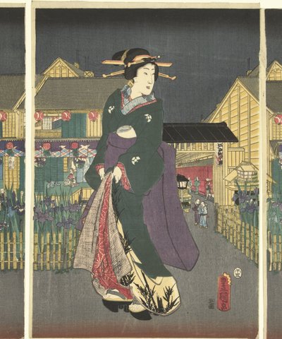 Irissen in volle bloei door Utagawa Kunisada (I)