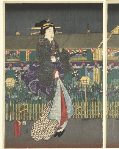 Irissen in volle bloei door Utagawa Kunisada (I)