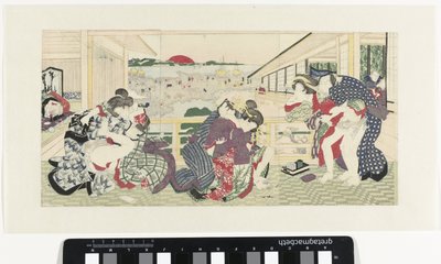 Liefdesparen op veranda door Utagawa Kunisada (I)