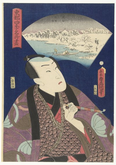 Sumida rivier in de winter door Utagawa Kunisada (I)