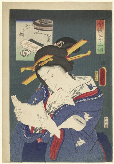 Type: Wachtend op een ontmoeting door Utagawa Kunisada (I)