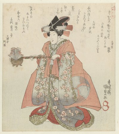 Vrouw met een sake-keteltje door Utagawa Kunisada (I)