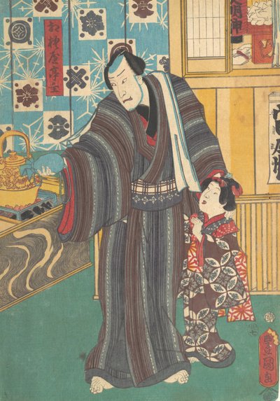Acteur als meester van Sagamiya door Utagawa Kunisada
