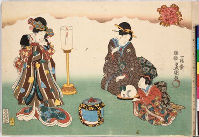 Avondsneeuw Bo-setsu, uit de serie Acht Figurale Zichten Sugata Hakkei door Utagawa Kunisada