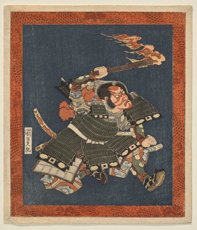 Ichikawa Danjūrō VII als de krijger Minamoto no Yorimasa door Utagawa Kunisada