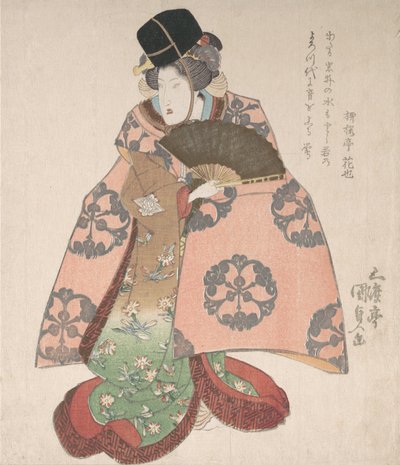 Kabuki Acteur in een Vrouwelijke Rol met een Waaier door Utagawa Kunisada