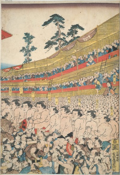 Afbeeldingen van het grote Sumo-festival door Utagawa Kunisada
