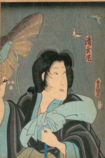 Dichter en vlinder, uitgegeven door Otaya Takichi door Utagawa Kunisada