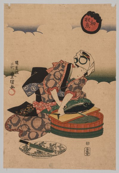 Bonita voorbereiden door Utagawa Kunisada