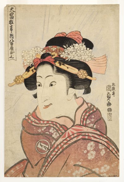 De acteur Iwai Hanshiro V als de dochter van de groenteboer, Oshichi, ca. 1815 door Utagawa Kunisada