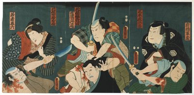 Theaterscène door Utagawa Kunisada