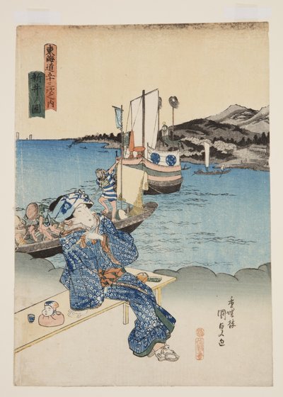 Uitzicht op Arai door Utagawa Kunisada