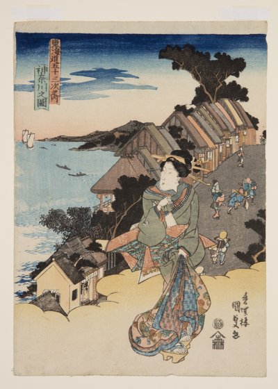 Uitzicht op Kanagawa door Utagawa Kunisada