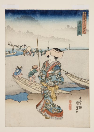 Uitzicht op Mitsuke door Utagawa Kunisada