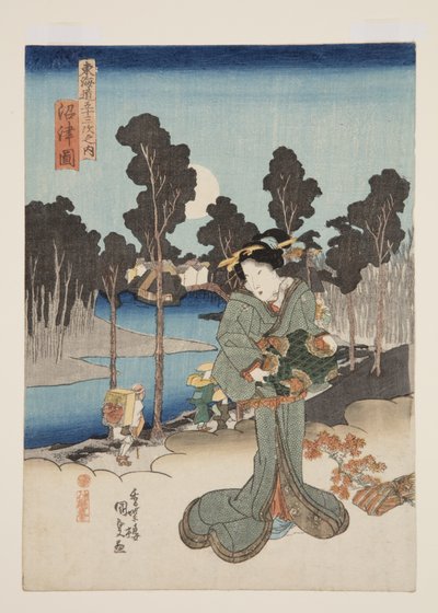 Uitzicht op Numazu door Utagawa Kunisada