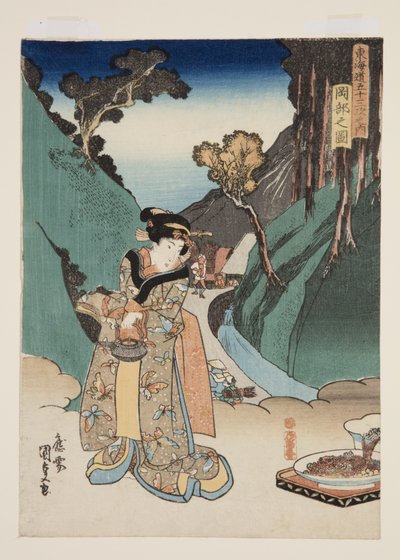 Uitzicht op Okabe door Utagawa Kunisada