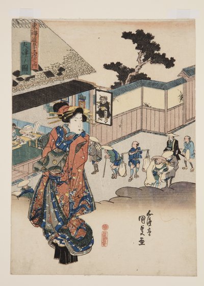 Uitzicht op ?tsu door Utagawa Kunisada