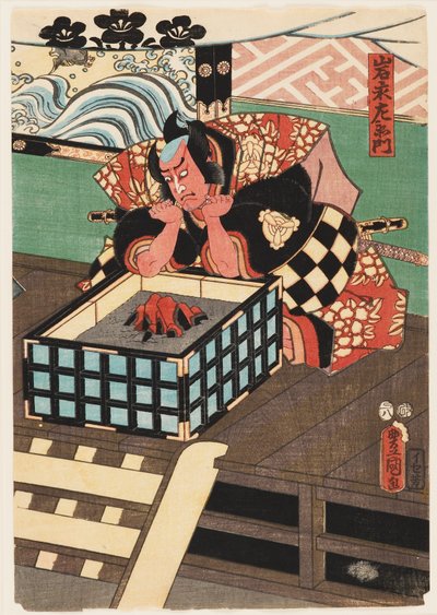 Houtsnede - Iwa Nagazaemon, 1857 8e maand door Utagawa Kunisada