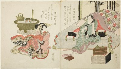 Een paar in de slaapkamer door Utagawa Kuniyasu