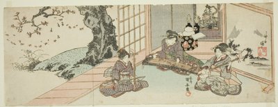 Dames speelinstrumenten door Utagawa Kuniyasu