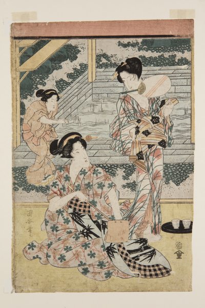 Dames bij warmwaterbron door Utagawa Kuniyasu