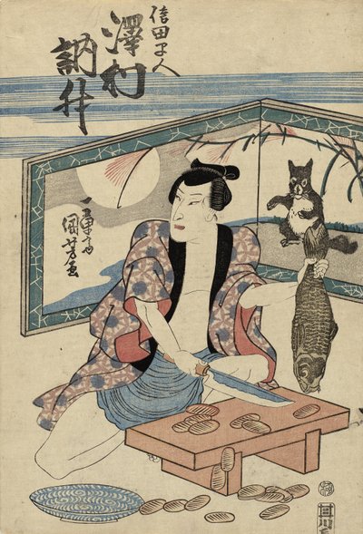 Acteur Sawamura Tosshu als Shida Hayato door Utagawa Kuniyoshi