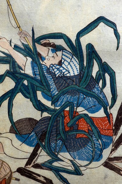 Visser; Kreeft en Ark Schelp (Okazuri / Ebi ni akagai) Serie Geestige Schaduwafbeeldingen (Sono omokage hodo utsuhie), ca. 1848 door Utagawa Kuniyoshi