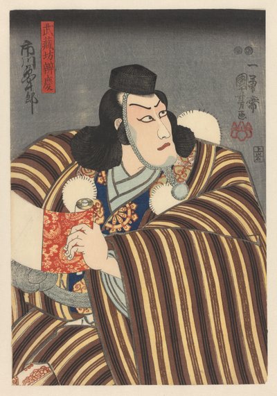 Benkei met een handrol door Utagawa Kuniyoshi