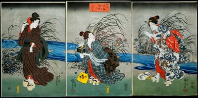 Vuurvliegjes vangen in de zomer (Nōryō no hotaru) Serie: Amusementen van de Vier Seizoenen (Shiki yūkan), ca.1845-1846 door Utagawa Kuniyoshi