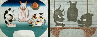 Katten: Chinese Tempel Leeuw door Utagawa Kuniyoshi