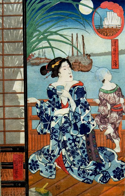 Heldere maan in de achtste maand (Seigetsu no tsuki) door Utagawa Kuniyoshi