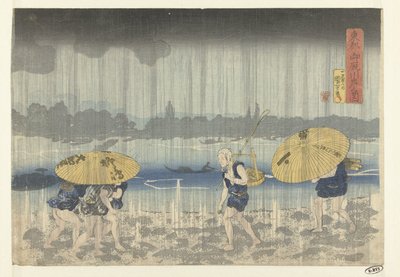 De Onmaya rivieroever in de Oostelijke hoofdstad door Utagawa Kuniyoshi
