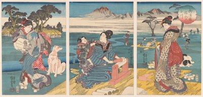 De Toi Tama rivier in de provincie Settsu door Utagawa Kuniyoshi