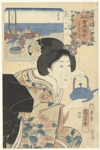 De ijverige serveerster door Utagawa Kuniyoshi