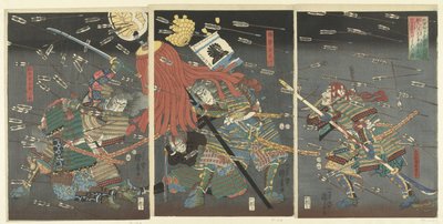 De laatste aanval van de Kusunoki te Shijonawate door Utagawa Kuniyoshi
