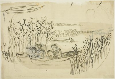 Zeewier verzamelen bij Omori door Utagawa Kuniyoshi