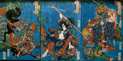 Hakukaja Yōshun en Shinki Gunshi Shubu (rechts) door Utagawa Kuniyoshi
