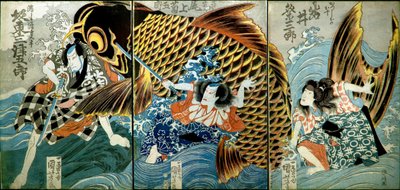 Iwai Kumesaburō II als Katsushika no Ojū door Utagawa Kuniyoshi