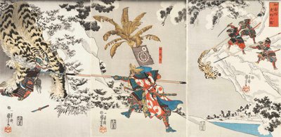 Koxinga jaagt op de tijger Watonai tora-gari no zu door Utagawa Kuniyoshi