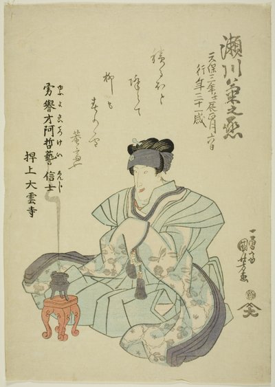 Herdenkingsportret van de Acteur Segawa Kikunojo V door Utagawa Kuniyoshi
