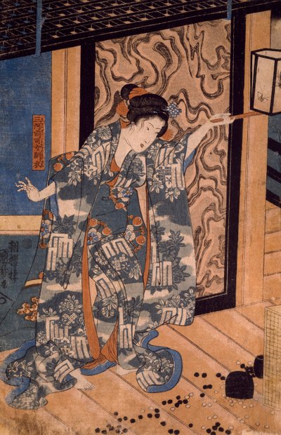 Nareginu, dochter van Mikawa no Zenji, door Utagawa Kuniyoshi door Utagawa Kuniyoshi