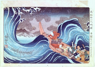 Nichiren Kalmeert de Storm, 19e eeuw door Utagawa Kuniyoshi