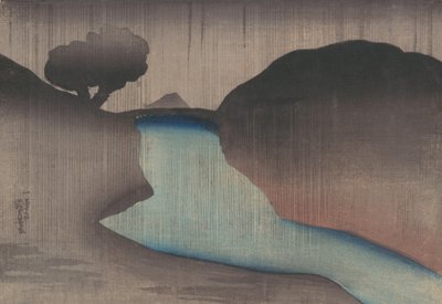 Ochanomizu in de regen, midden 19e eeuw. door Utagawa Kuniyoshi